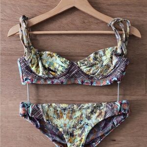 Majji Women's Yellow Floral Print Bikini Set